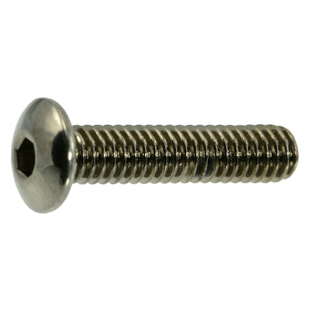 Midwest Fastener #8-32 Socket Head Cap Screw, Button-Head, Black Chrome Plated Steel, 3/4 in Length, 10 PK 33923